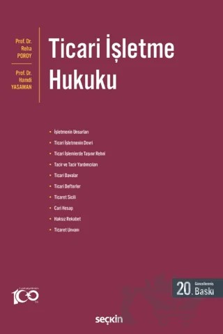 Ticari İşletme Hukuku – Reha Poroy, Hamdi Yasaman – Seçkin Yayıncılık kitap kapağı