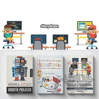 Çocuklar için Scratch ve Kodlama Eğitim Seti (3 Kitap Takım) – Akın Akçaoğlu, Musa Sadık Ünal, Mustafa Murat Coşkun – Dikeyeksen Yayın Dağıtım kitap kapağı