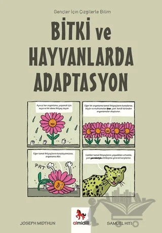 Bitki ve Hayvanlarda Adaptasyon - Gençler İçin Çizgilerle Bilim – Joseph Midthun – Almidilli kitap kapağı