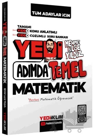 Yedi Adımda Temel Matematik Video Konu Anlatımlı Video Çözümlü Soru Bankası – Mehmet Bilge Yıldız – Yediiklim Yayınları kitap kapağı