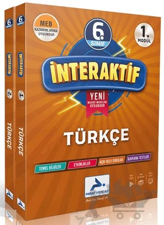 6. Sınıf İnteraktif Türkçe Etkinli Çalışma Kitabı (2 Modül) – Kolektif – Paraf Yayınları kitap kapağı