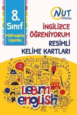 8. Sınıf İngilizce Öğreniyorum Resimli Kelime Kartları – Kolektif – Nut Publishing kitap kapağı