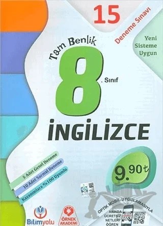 8. Sınıf İngilizce Tam Benlik 15 Deneme Sınavı – Kolektif – Bilimyolu Yayıncılık kitap kapağı