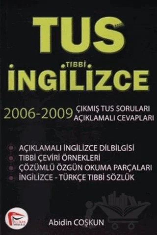 TUS 2010 Tıbbi İngilizce – Abidin Coşkun – Pelikan Tıp Teknik Yayıncılık kitap kapağı