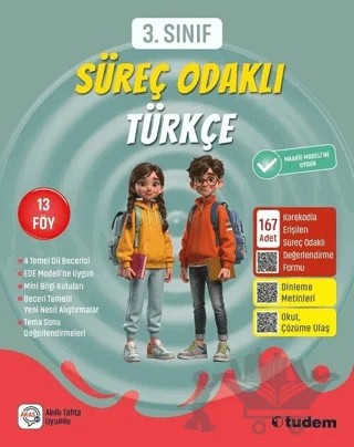 3. Sınıf Süreç Odaklı Türkçe – Kolektif – Tudem Yayınları - Bayilik kitap kapağı