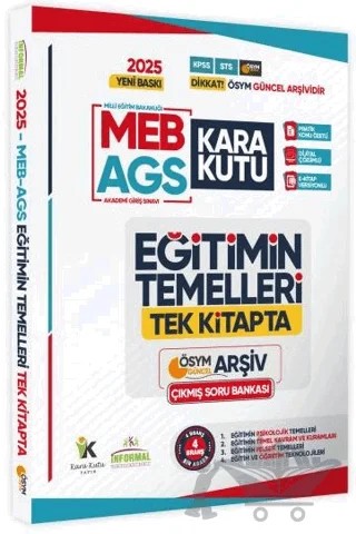 2025 MEB-AGS Eğitimin Temelleri Kara Kutusu Tek Kitap ÖSYM Çıkmış Soru Bankası Dijital Çözümlü – Kolektif – Karakutu Yayın kitap kapağı