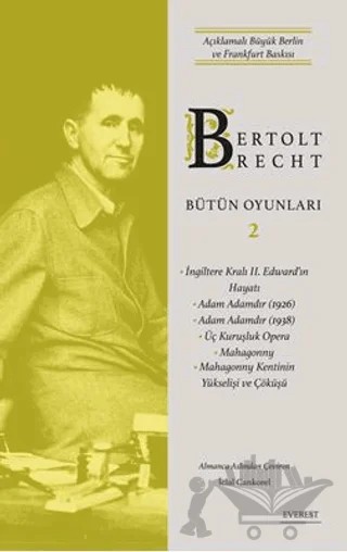 Bertolt Brecht Bütün Oyunları 2 – Bertolt Brecht – Everest Yayınları kitap kapağı