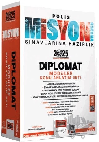 2025 Polis Misyon Sınavlarına Hazırlık Diplomat Serisi Diplomat Modüler Konu Anlatım Seti – İrfan Ziya İbrahimgil – Yargı Yayınevi kitap kapağı