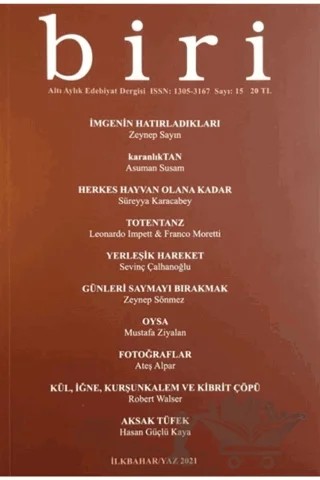 Biri Yıllık Edebiyat Dergisi Sayı: 15 – Biri Yayınları kitap kapağı
