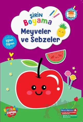 Şirin Boyama - Meyveler ve Sebzeler – Kolektif – Boyama Zamanı kitap kapağı