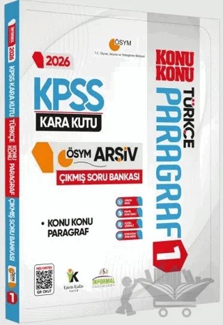 2026 KPSS Türkçenin Kara Kutusu PARAGRAF 1 KONU KONU ÖSYM Çıkmış Soru Bankası Dijital Çözümlü – Kolektif – Karakutu Yayın kitap kapağı