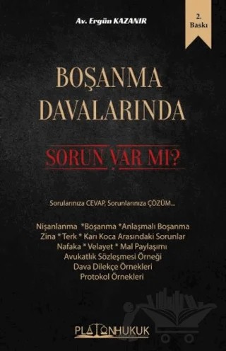 Boşanma Davalarında Sorun Var mı? – Ergün Kazanır – Platon Hukuk kitap kapağı
