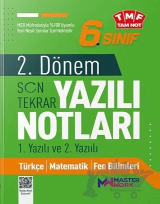 6. Sınıf 2. Dönem 1. ve 2. Yazılı Notları Son Tekrar – Kolektif – MasterWork kitap kapağı