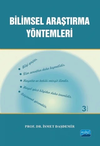 Bilimsel Araştırma Yöntemleri – İsmet Daşdemir – Nobel Akademik Yayıncılık kitap kapağı