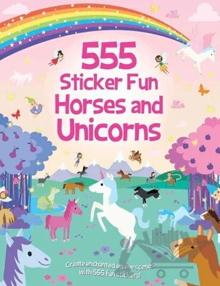 555 Sticker Fun - Horses and Unicorns – Kolektif – IMAGINE THAT kitap kapağı