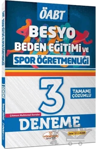 ÖABT Beden Eğitimi ve Spor Öğretmenliği 3 Deneme Çözümlü – Vedat Altan – Yönerge Yayınları kitap kapağı