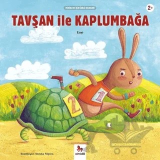 Tavşan ile Kaplumbağa - Minikler İçin Ünlü Eserler – Ezop – Almidilli kitap kapağı