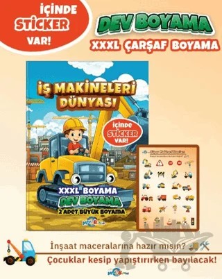 İş Makineleri Dünyası (Boyama Kitabı) – Kolektif – Mavi Boncuk Akademi kitap kapağı