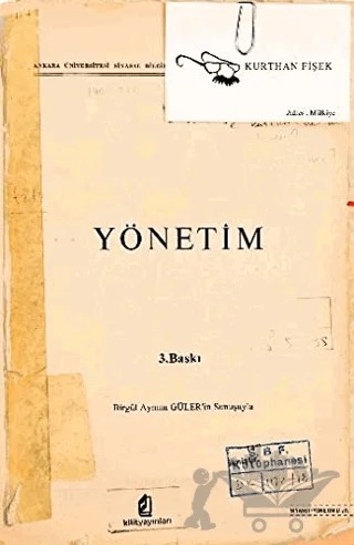 Yönetim – Kurthan Fişek – Kilit Yayınevi kitap kapağı
