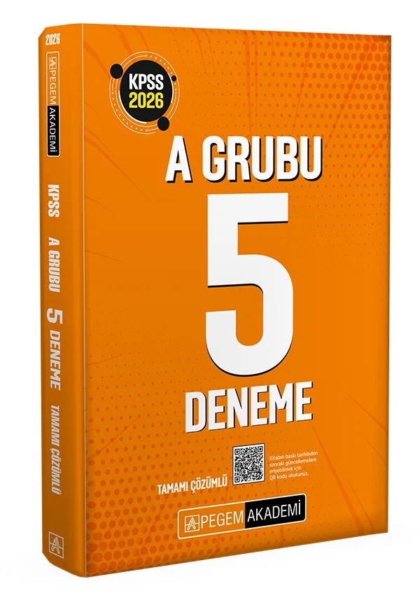 KPSS A Grubu Tamamı Çözümlü 5 Deneme – Sevgili Kamu Personeli Adayları – Pegem Akademi Yayıncılık kitap kapağı