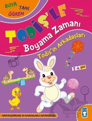 Todiş'in Arkadaşları - Todiş'le Boyama Zamanı – Süleyman Özkonuk – Timaş Çocuk kitap kapağı