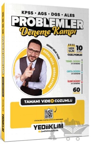 KPSS-AGS-DGS-ALES Problemler Tamamı Video Çözümlü Deneme Kampı (60 Deneme) – Mehmet Bilge Yıldız – Yediiklim Yayınları kitap kapağı