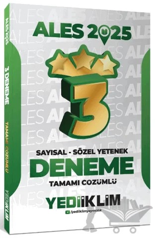 2025 ALES Sayısal Sözel Yetenek Tamamı Çözümlü 3 Yıldız Deneme – Kolektif – Yediiklim Yayınları kitap kapağı