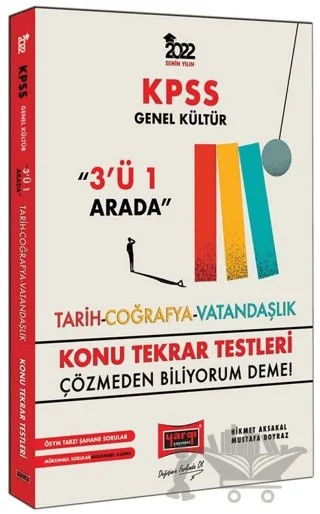 Yargı Yayınları 2022 KPSS Genel Kültür 3'ü 1 Arada Konu Tekrar Testleri – Hikmet Aksakal, Mustafa Boyraz – Yargı Yayınevi kitap kapağı