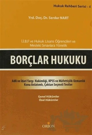 Borçlar Hukuku – Serdar Nart – Orion Kitabevi kitap kapağı