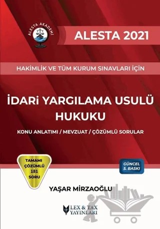 2021 Alesta İdari Yargılama Usulü Hukuku – Yaşar Mirzaoğlu – Lex-Tax Yayınları kitap kapağı
