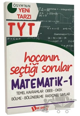 2018 TYT Hocanın Seçtiği Sorular Matematik 1 Soru Bankası – Kolektif – Dahi Adam Yayıncılık kitap kapağı