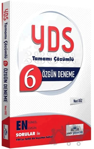 İrem YDS 6 Deneme Sınavı Çözümlü İrem Yayınları – Naci Düz – İrem Yayıncılık kitap kapağı
