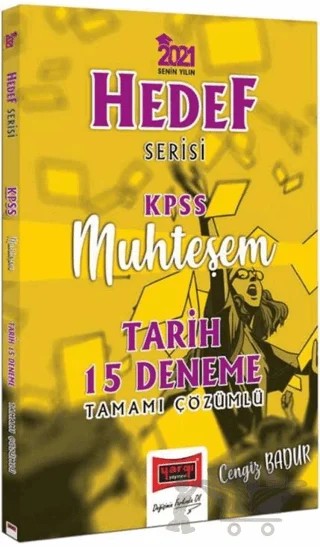 2021 KPSS Muhteşem Tarih Tamamı Çözümlü 15 Deneme Hedef Serisi – Cengiz Badur – Yargı Yayınevi kitap kapağı