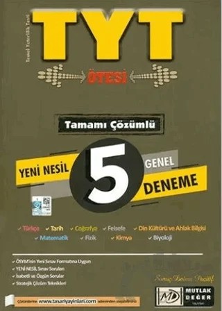 TYT Tamamı Çözümlü Yeni Nesil 5 Genel Deneme – Kolektif – Mutlak Değer Yayıncılık kitap kapağı
