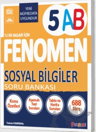 Fenomen 5 Sosyal Bilgiler (A-B) Soru Bankası – Kollektif – Fenomen Yayınları kitap kapağı