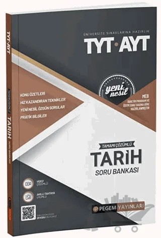 2022 TYT-AYT Tamamı Çözümlü Tarih Soru Bankası – Kolektif – Pegem Akademi Yayıncılık kitap kapağı