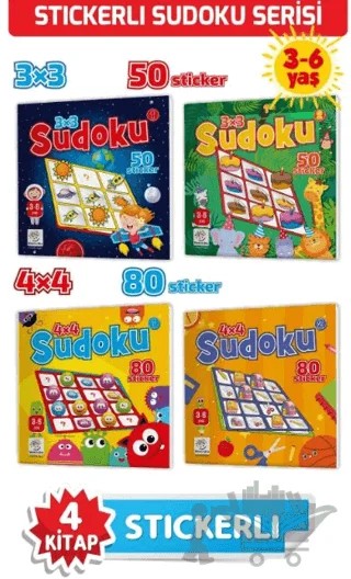 3-6 Yaş Stickerlı Sudoku Seti (Dikkat ve Zeka Geliştiren Bulmacalar Serisi, 260 Adet Çıkartma) – Kolektif – Yükselen Zeka Yayınları kitap kapağı