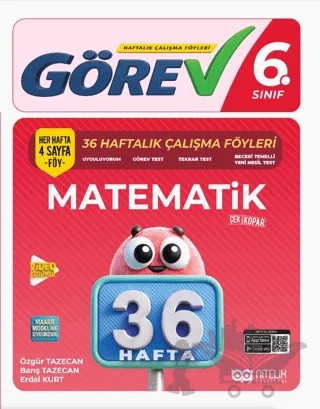 6. Sınıf Matematik Görev 36 Haftalık Çalışma Föyleri – Özgür Tazecan, Barış Tazecan, Erdal Kurt – Nitelik Yayınları kitap kapağı