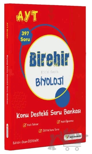 YKS AYT Birebir Etkisi Kesin Biyoloji Konu Destekli Soru Bankası – Kolektif – Veri Yayınları kitap kapağı