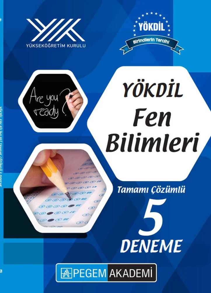 YÖKDİL Fen Bilimleri Tamamı Çözümlü 5 Deneme – Komisyon – Pegem Akademi Yayıncılık kitap kapağı