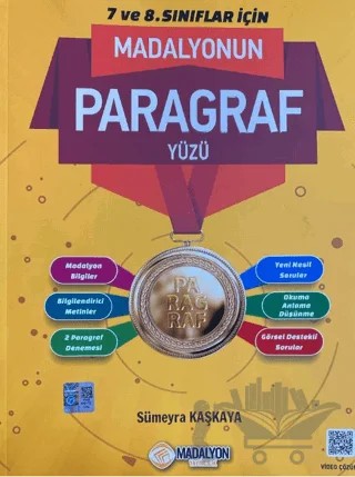 7 ve 8. Sınıflar için Madalyonun Paragraf ve Mantık Yüzü – Sümeyra Kaşkaya – Madalyon Yayınları kitap kapağı