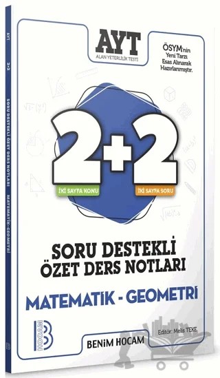 AYT Matematik Geometri Soru Destekli Özet Ders Notları – Melis Teke – Benim Hocam Yayınları kitap kapağı