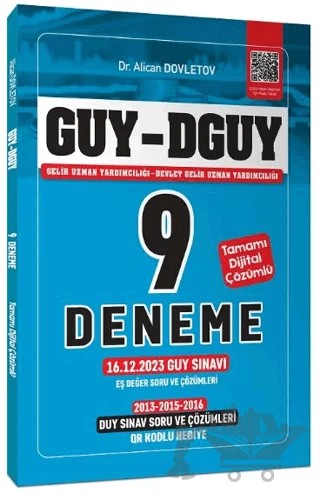 GUY-DGUY Gelir Uzman Yardımcılığı 9 Deneme, Eş Değer DUY-GUY Çıkmış Sorular Çözümlü – Alican Dovletov – Yönerge Yayınları kitap kapağı
