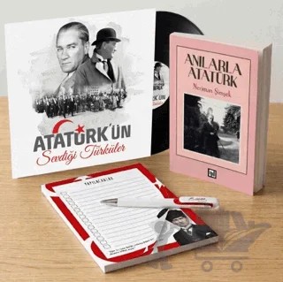 Atatürk’ün Sevdiği Türküler Plak - Anılarla Atatürk - Bloknot ve Kalem – Kolektif – Plak kitap kapağı