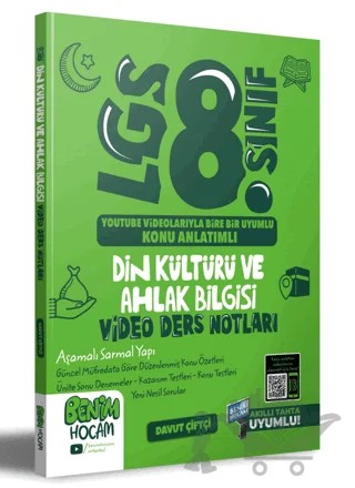 LGS 8. Sınıf Din Kültürü ve Ahlak Bilgisi Video Ders Notları Konu Anlatımı – Davut Çiftçi – Benim Hocam Yayınları kitap kapağı