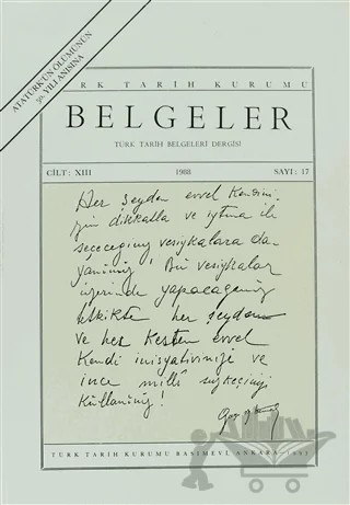 Türk Tarih Belgeleri Dergisi Sayı: 17 Cilt 13 – Türk Tarih Kurumu Yayınları kitap kapağı