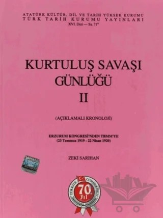Kurtuluş Savaşı Günlüğü - 2 – Zeki Sarıhan – Türk Tarih Kurumu Yayınları kitap kapağı
