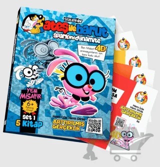Ateş ile Barut Yeni Misafir Ar (4D) Animasyonlu Kitap Set 1 – Alp Türkbiner – Skalatoon Yayıncılık kitap kapağı