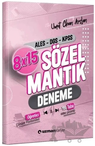 KPSS ALES DGS Sözel Mantık 8x15 Deneme Video Çözümlü – Umut Cihan Arslan – Uzman Kariyer Yayınları kitap kapağı