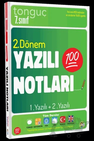 7. Sınıf Tüm Dersler 2. Dönem 1. Yazılı ve 2. Yazılı Notları – Kolektif – Tonguç Akademi kitap kapağı